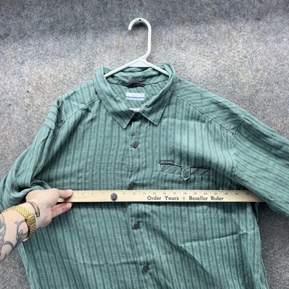 Columbia Shirt Mens XL Green Regular Fit Short Sleeve Button Front Casual Top - Picture 6 of 10